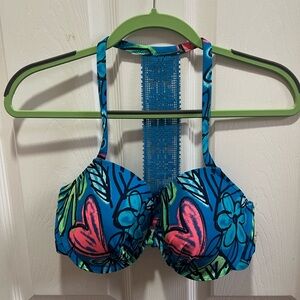 Aerie Blue and Pink Floral Bikini Set